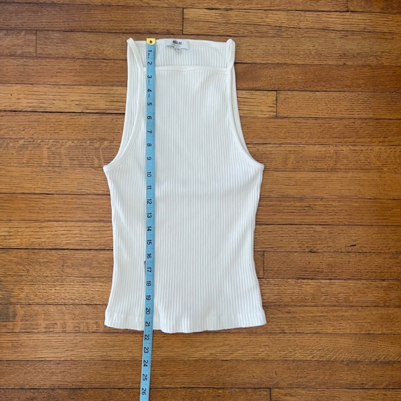 Agolde White Thick Ribbed Mina Organic Cotton - Tank Top -  Size Medium - Picture 4 of 9